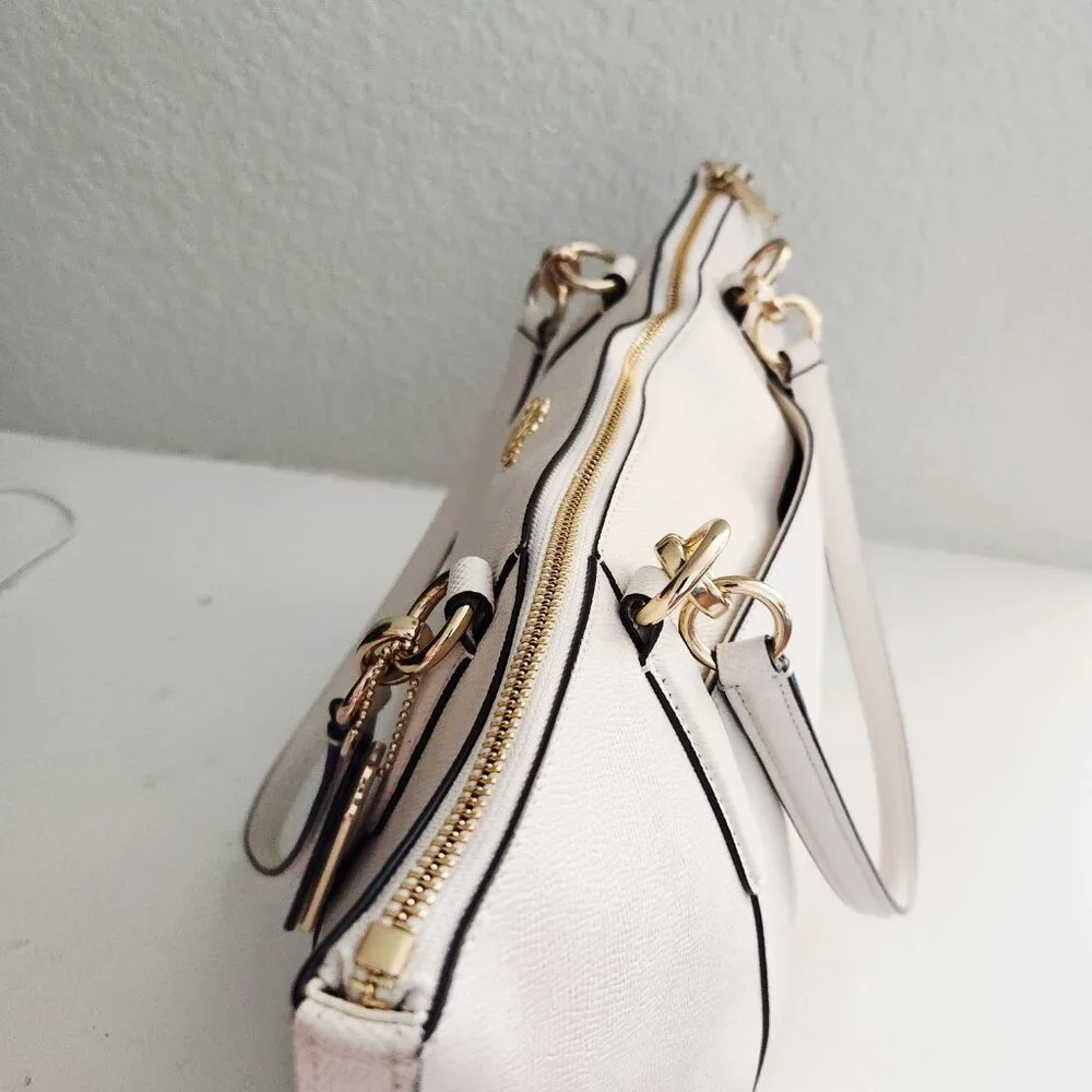 Coach Ava Cream Leather Shoulder Bag Purse Tote